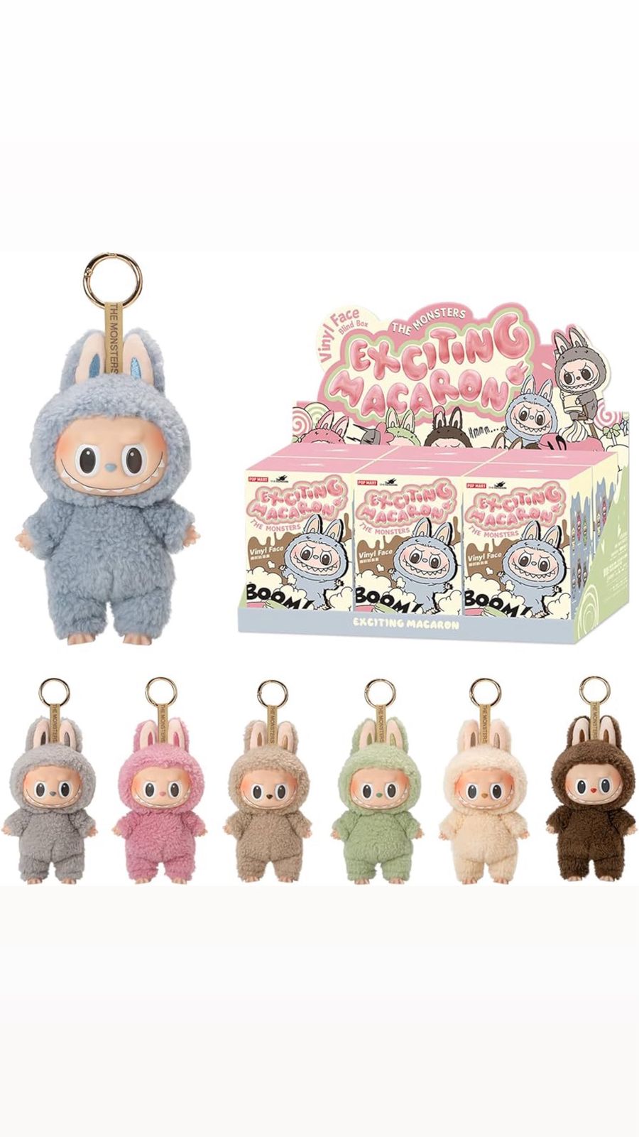 Labubu Exciting Macaron Keychains - Authentic (Whole Set 6)