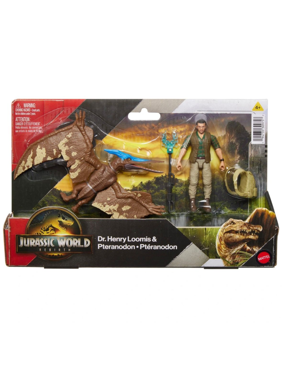 Jurassic World Rebirth - Dr. Henry & Pteranodon Figure