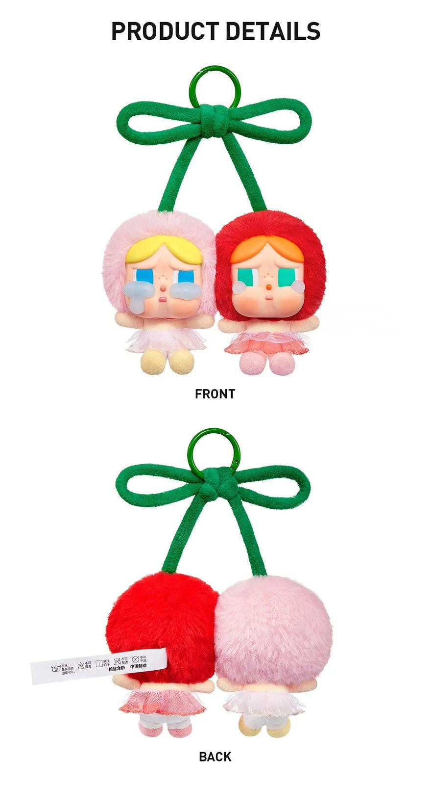 POP MART Crybaby Crying for Love Series-Vinyl Plush Hanging Card (Love You Cherry Much)