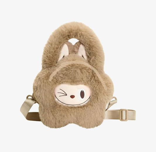 Labubu Tote Plush Bag - Brown